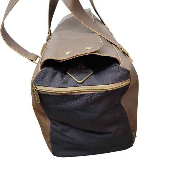 Origaudio Leather-Look Duffel Bag – Weekender/Carry-On with Shoulder Strap | NWT - Picture 6 of 10